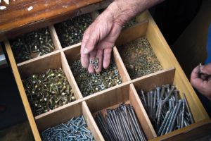 Organized drawer of screws and nails Monika Kristofferson